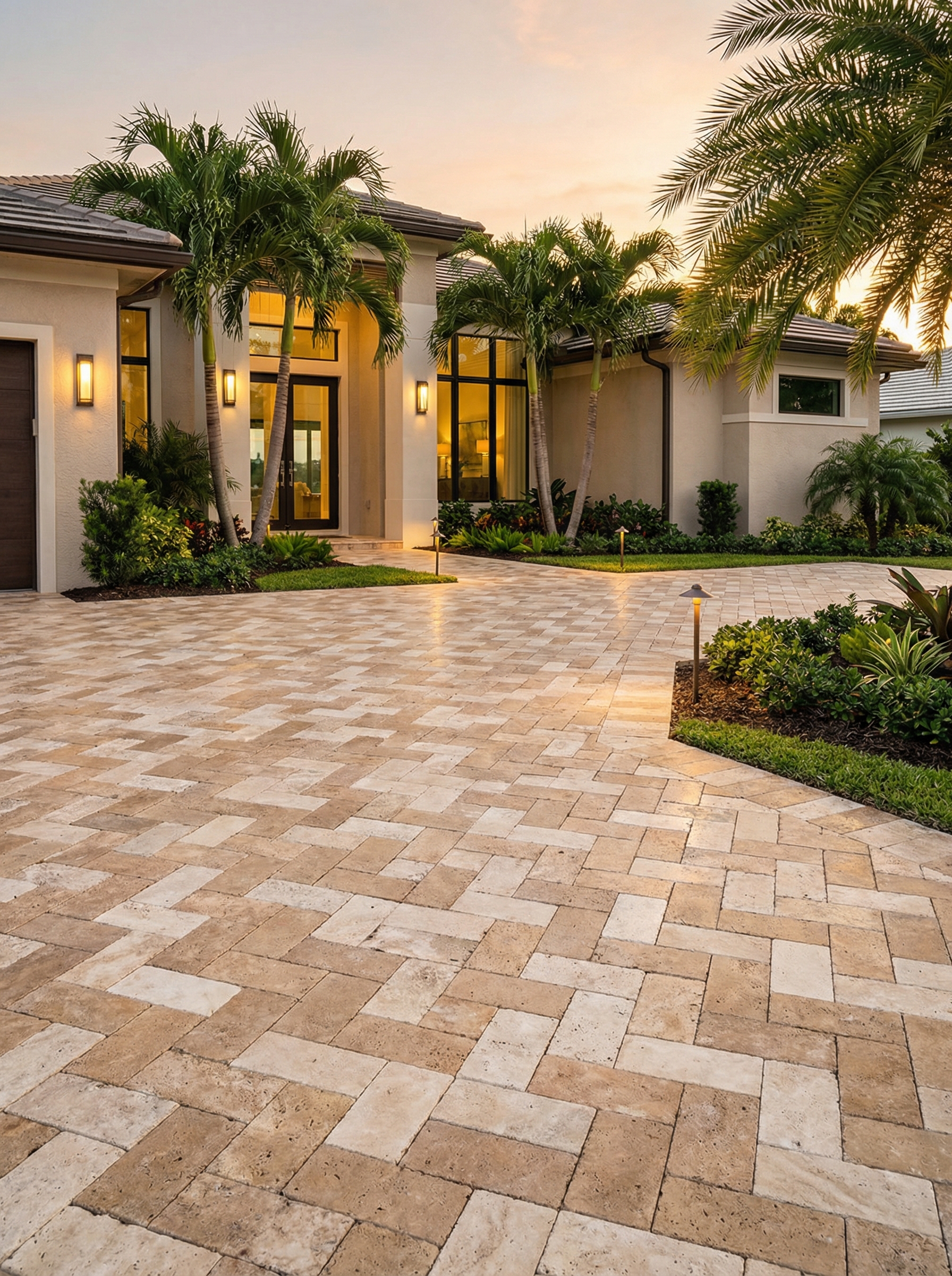 Modern Paver Driveway